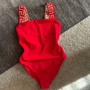 Versace Greco Border One Piece Swimsuit